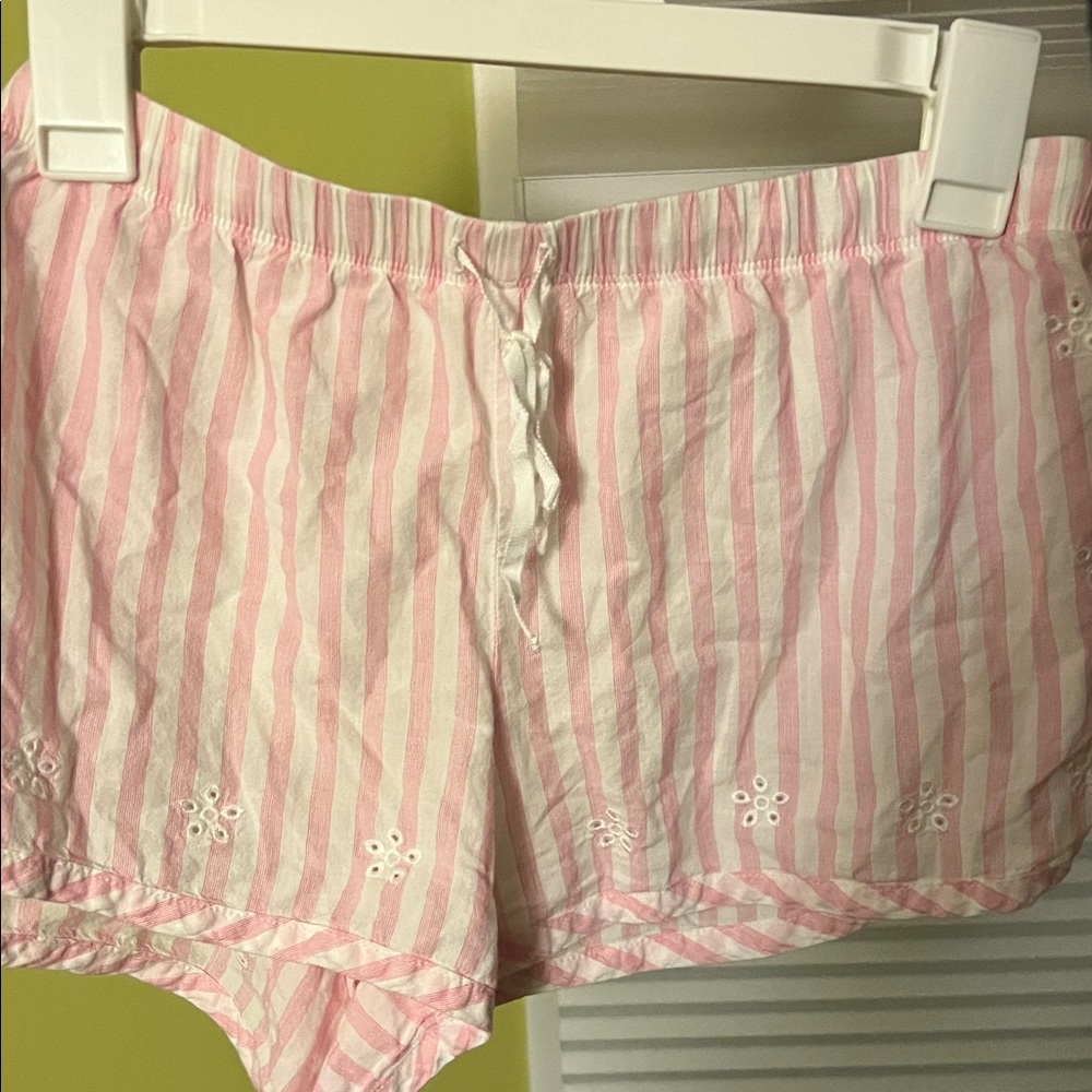 Victoria’s Secret pajamas Pink and White Striped Shorts